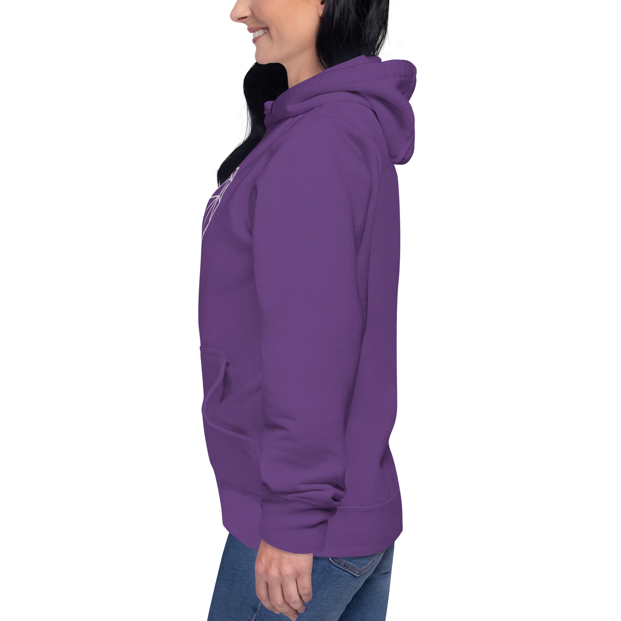 Pull à capuche femme brodé - Coeur origami