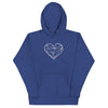 Pull à capuche femme brodé - Coeur origami