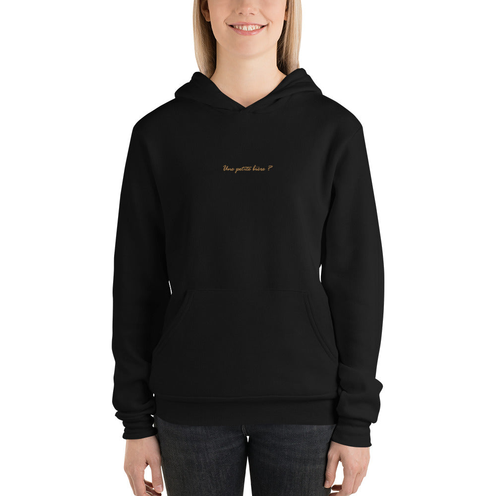Pull à Capuche brodé - "Une petite bière ?"