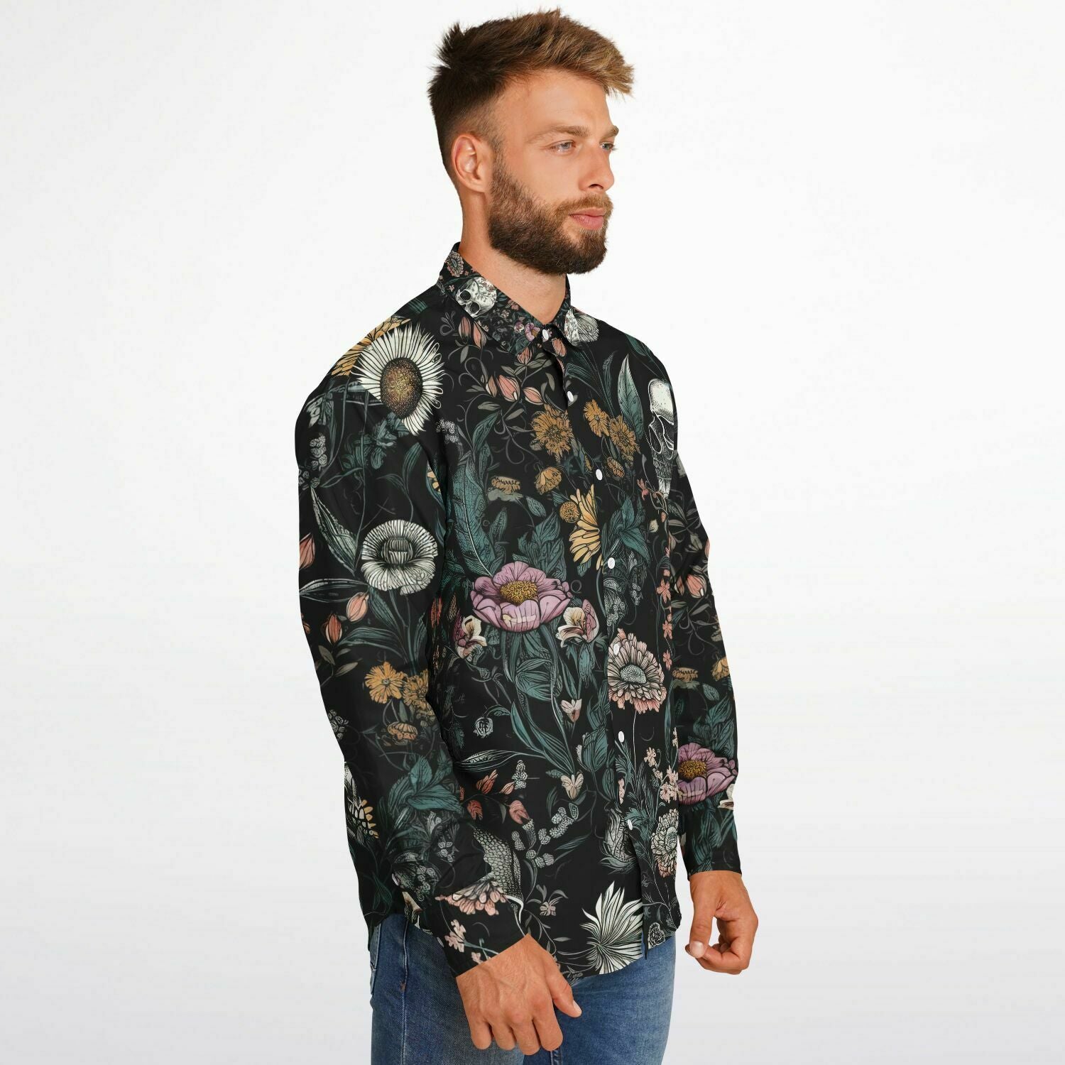 chemise homme têtes de morts en coton