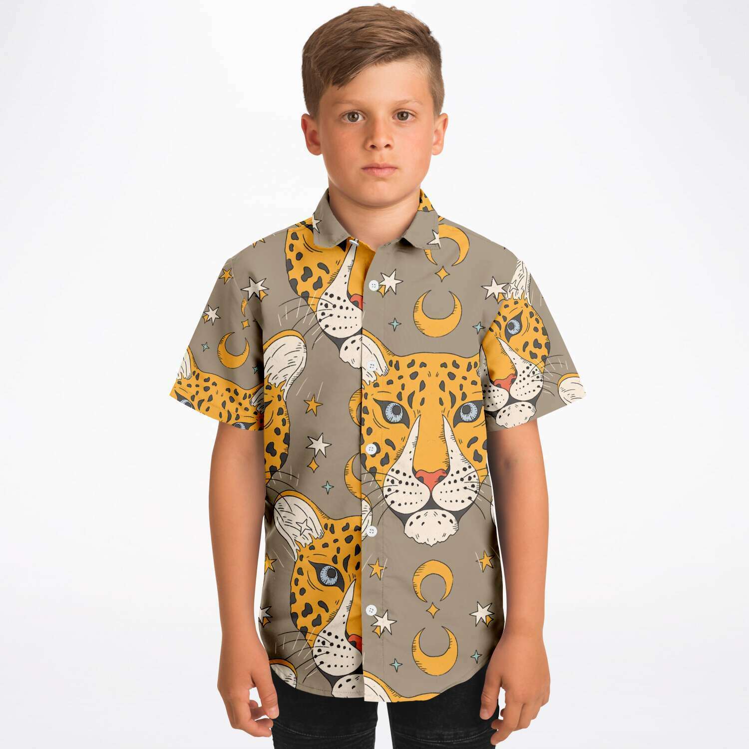 mode garçon panthère manches courtes