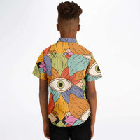 mode enfant chemise beige abstract