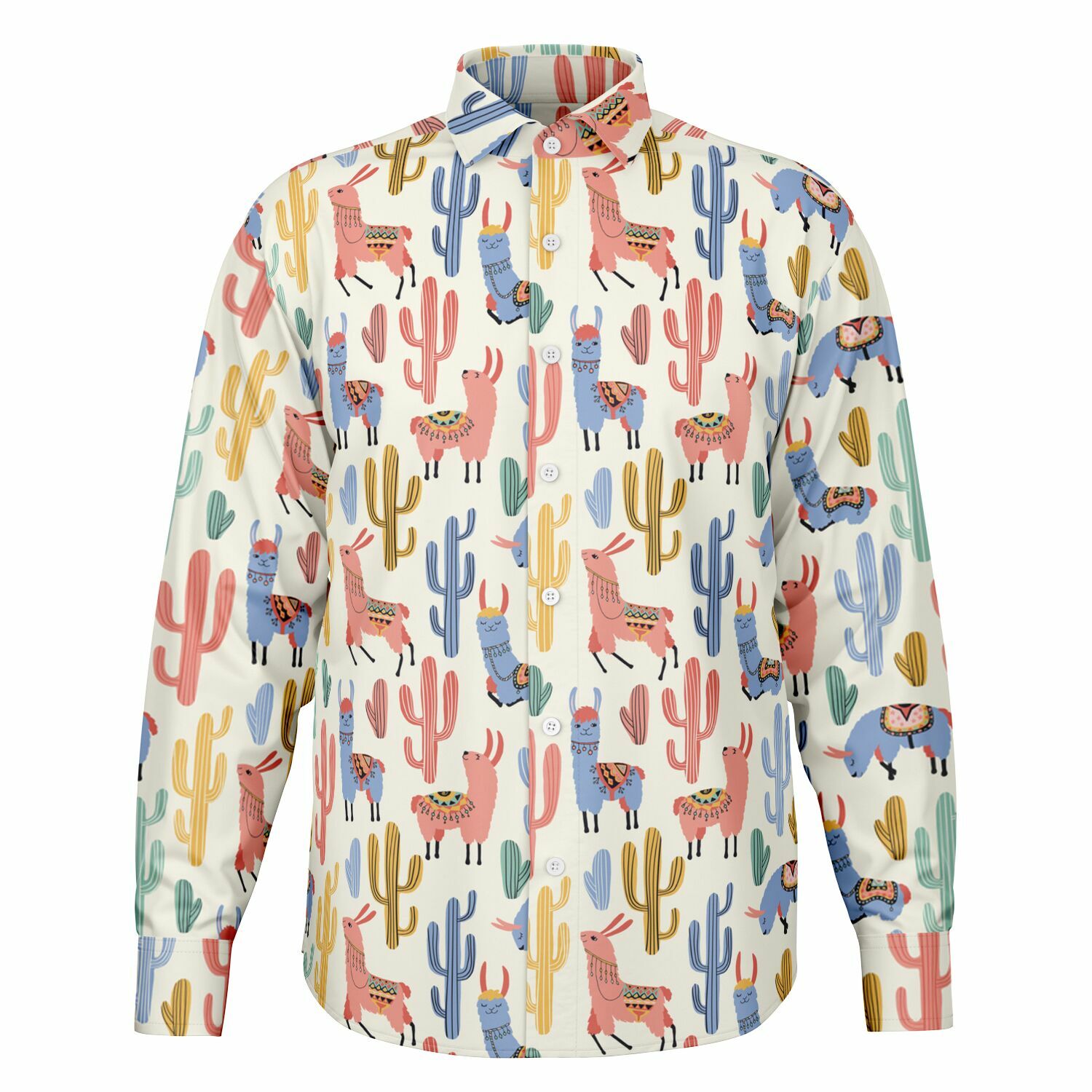 chemise manches longues à motifs lamas