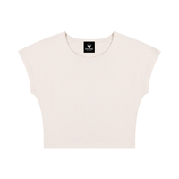 Packshot face du crop top t-shirt original femme abricot