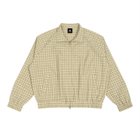 Veste Harrington à carreaux beige oversize unisexe, vue de face