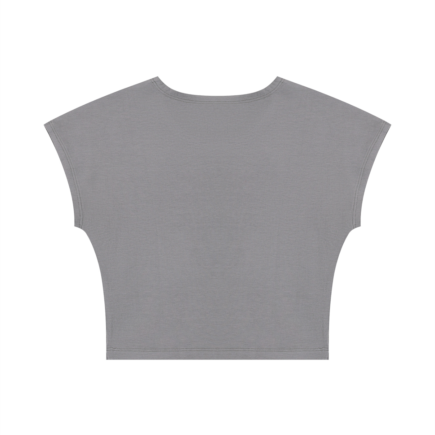 Packshot dos du crop top t-shirt original femme gris