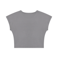 Packshot dos du crop top t-shirt original femme gris