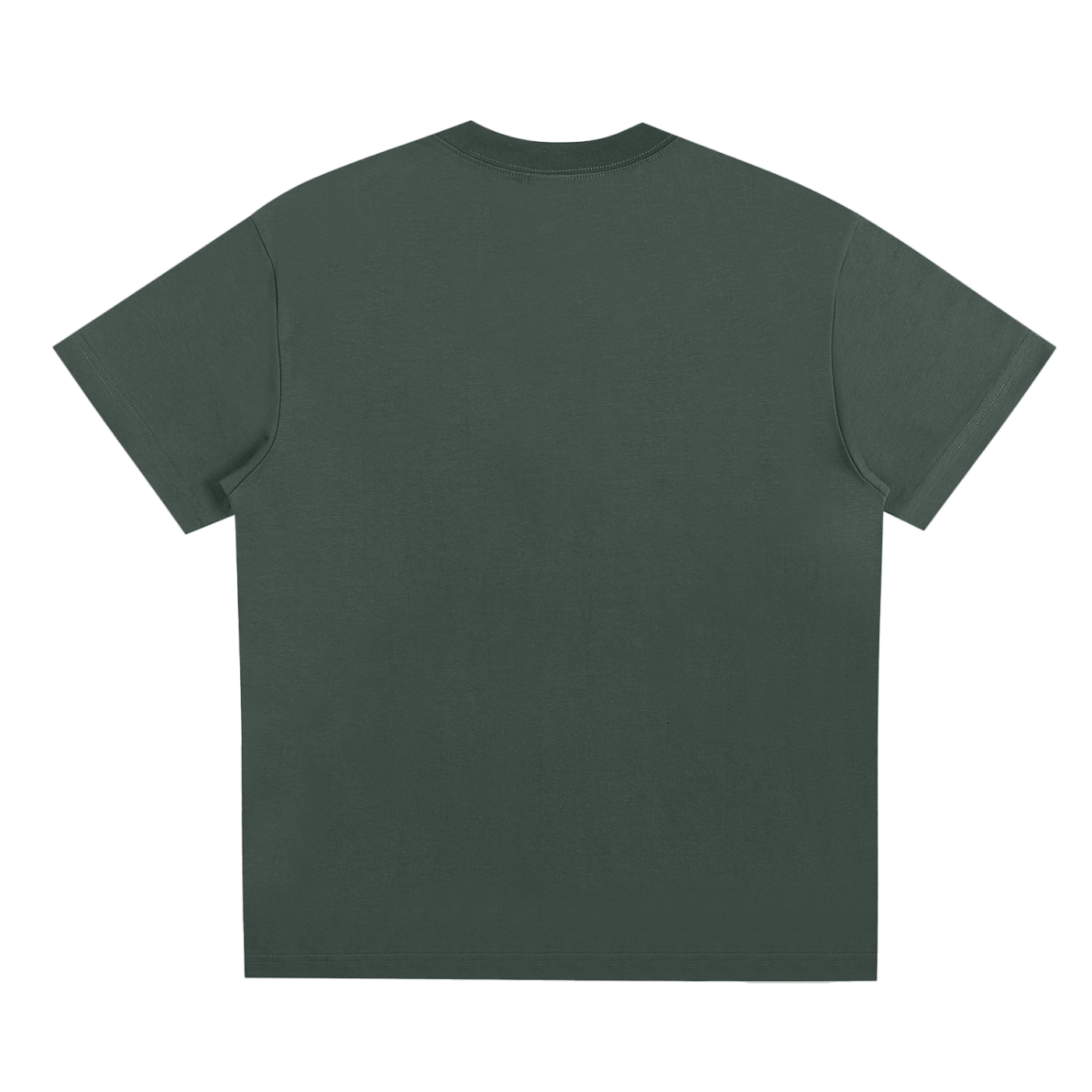 T-shirt oversized smiley en vert sapin vu de dos - dos entièrement uni, sans imprimé