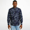 chemise stylée homme manches longues bleue marine