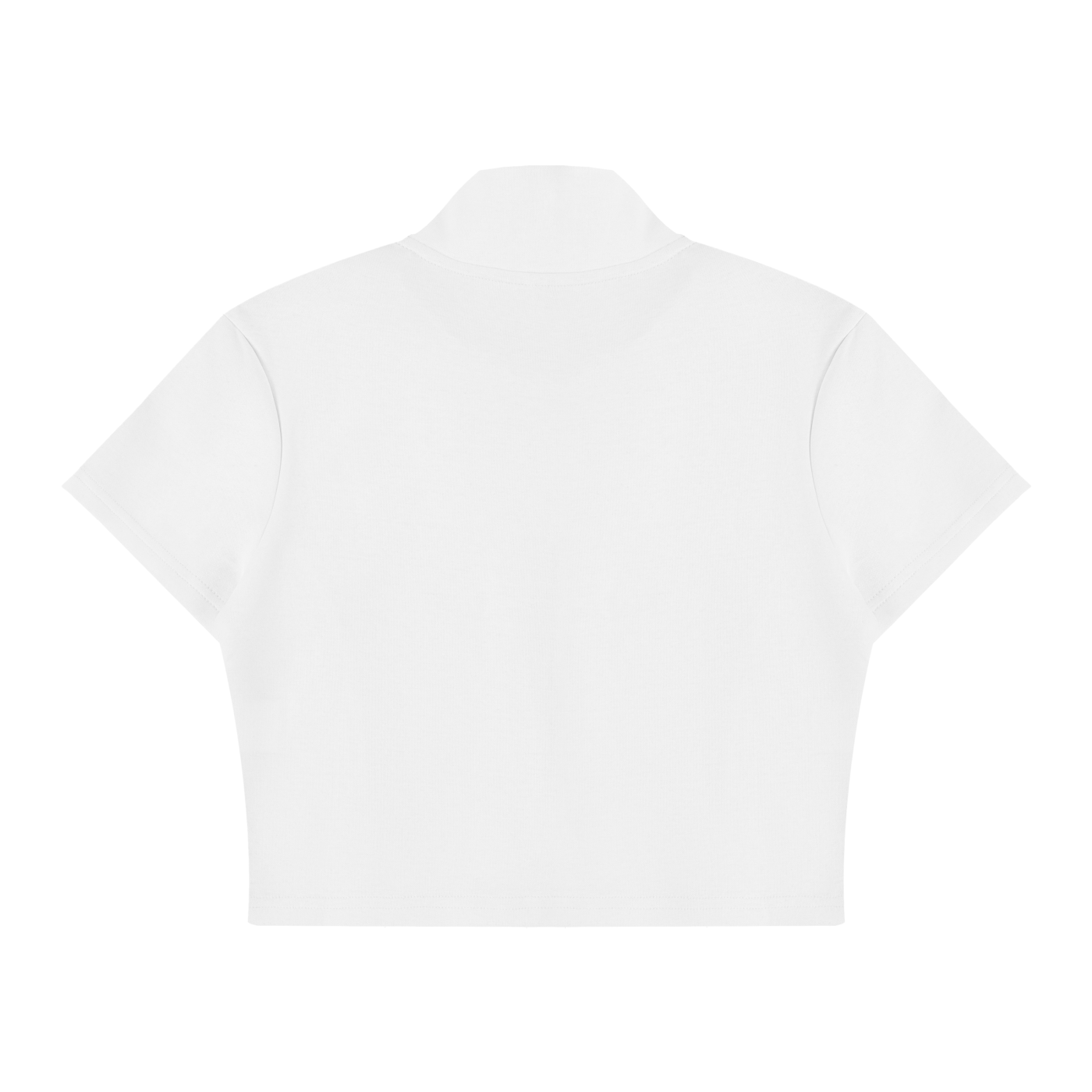 Packshot dos du top zippé crop original femme blanc