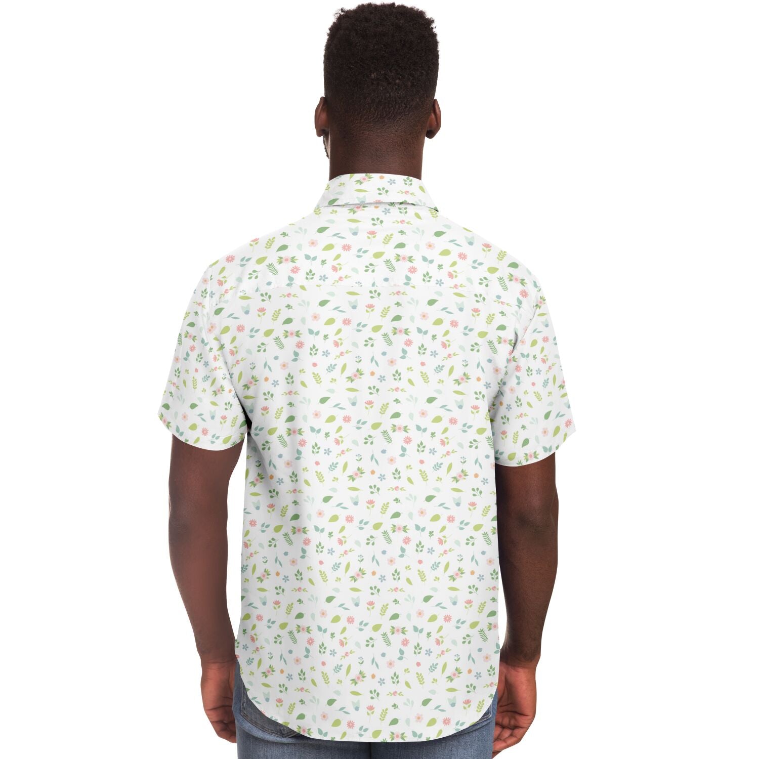 Chemise homme manches courtes à fleurs