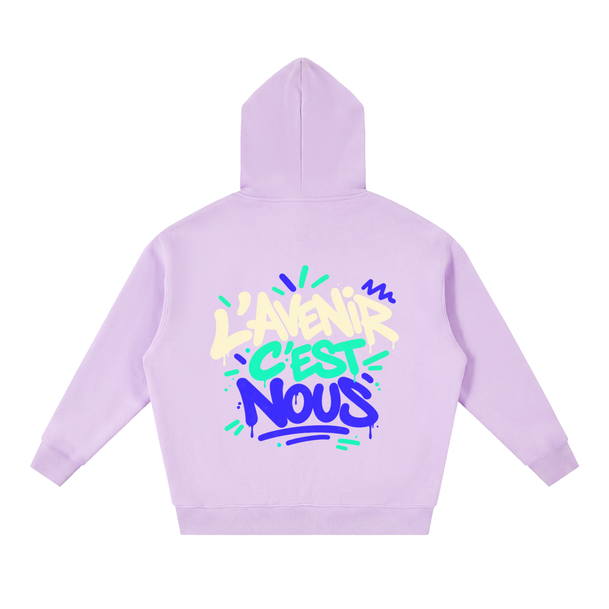 Hoodie zippé boxy Gen Z « L'avenir c'est nous » – double zip
