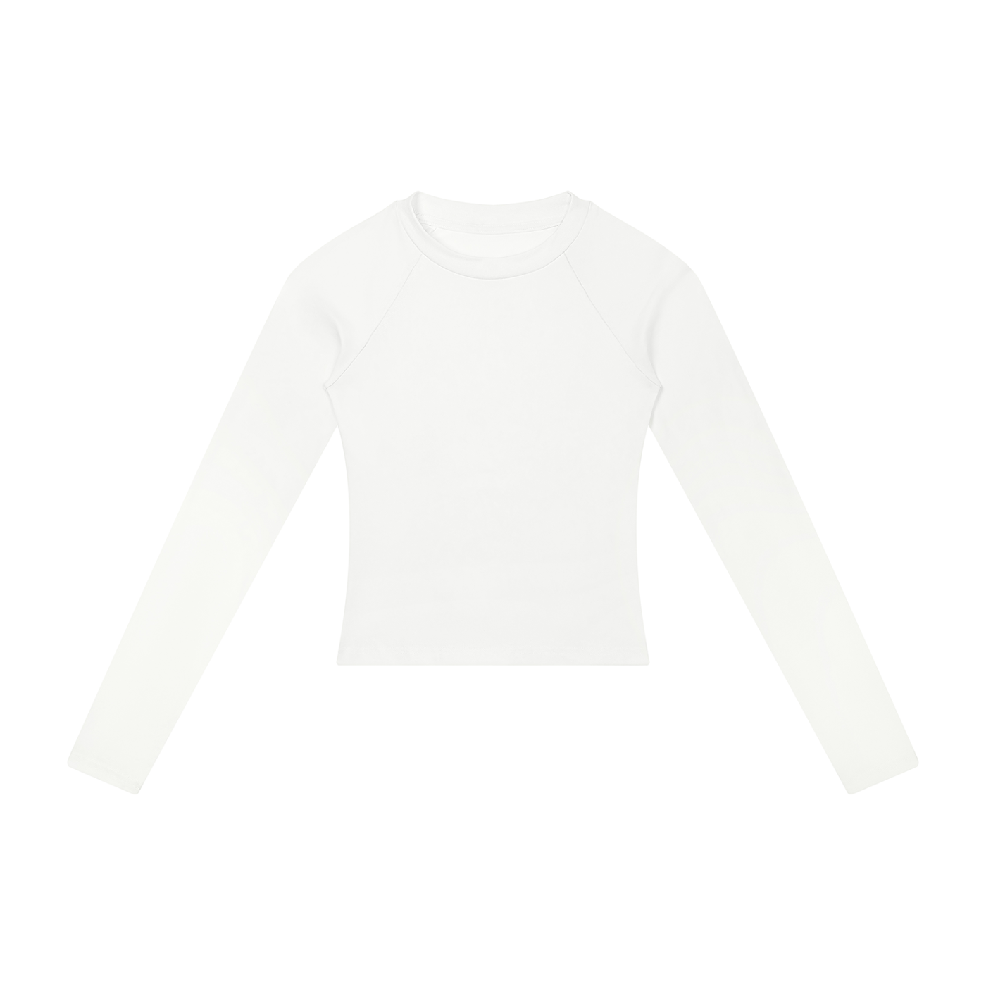 Packshot face du t-shirt manches longues original femme blanc