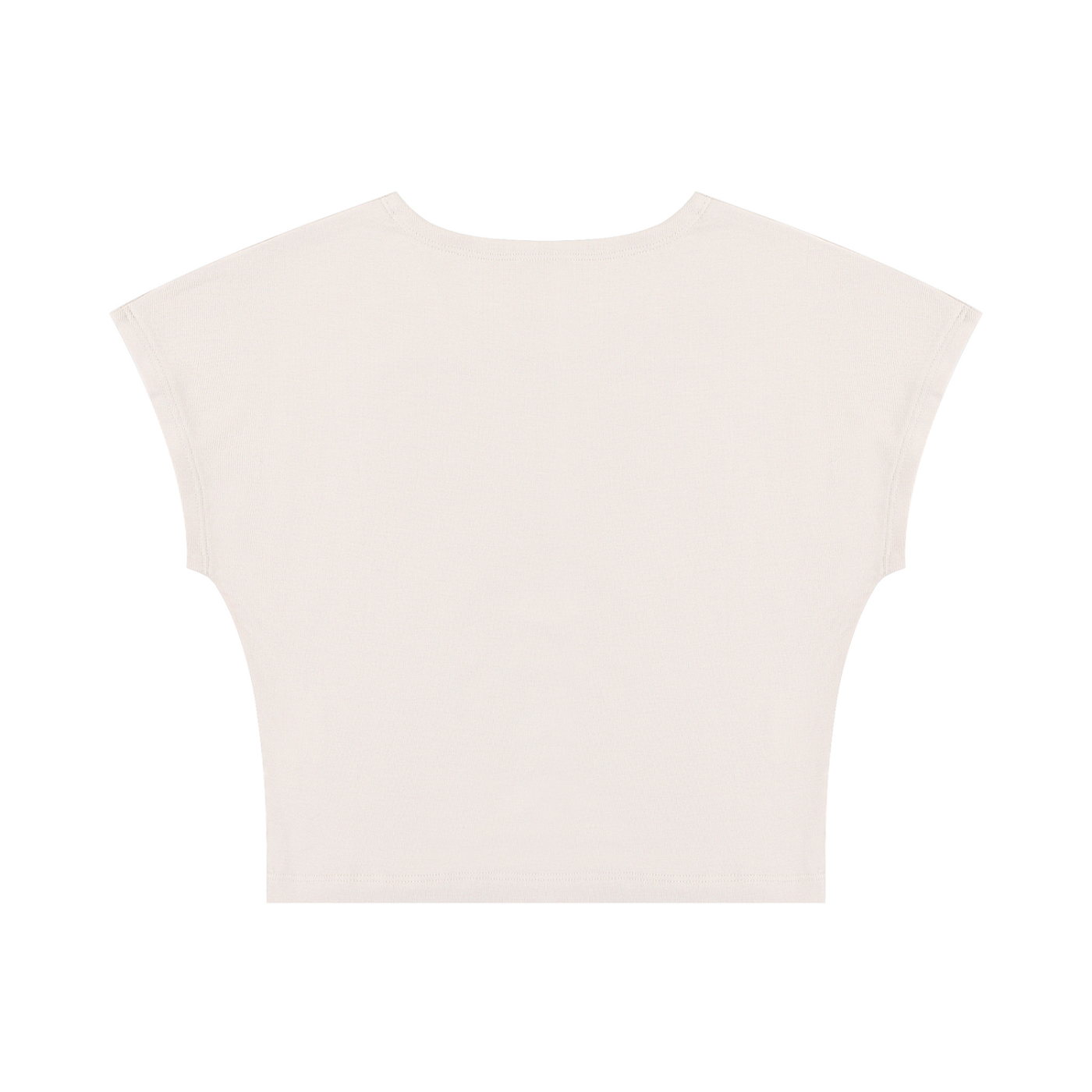 Packshot dos du crop top t-shirt original femme abricot