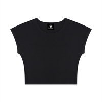 Packshot face du crop top t-shirt original femme noir