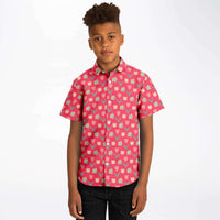 mode garçon chemise courte rouge