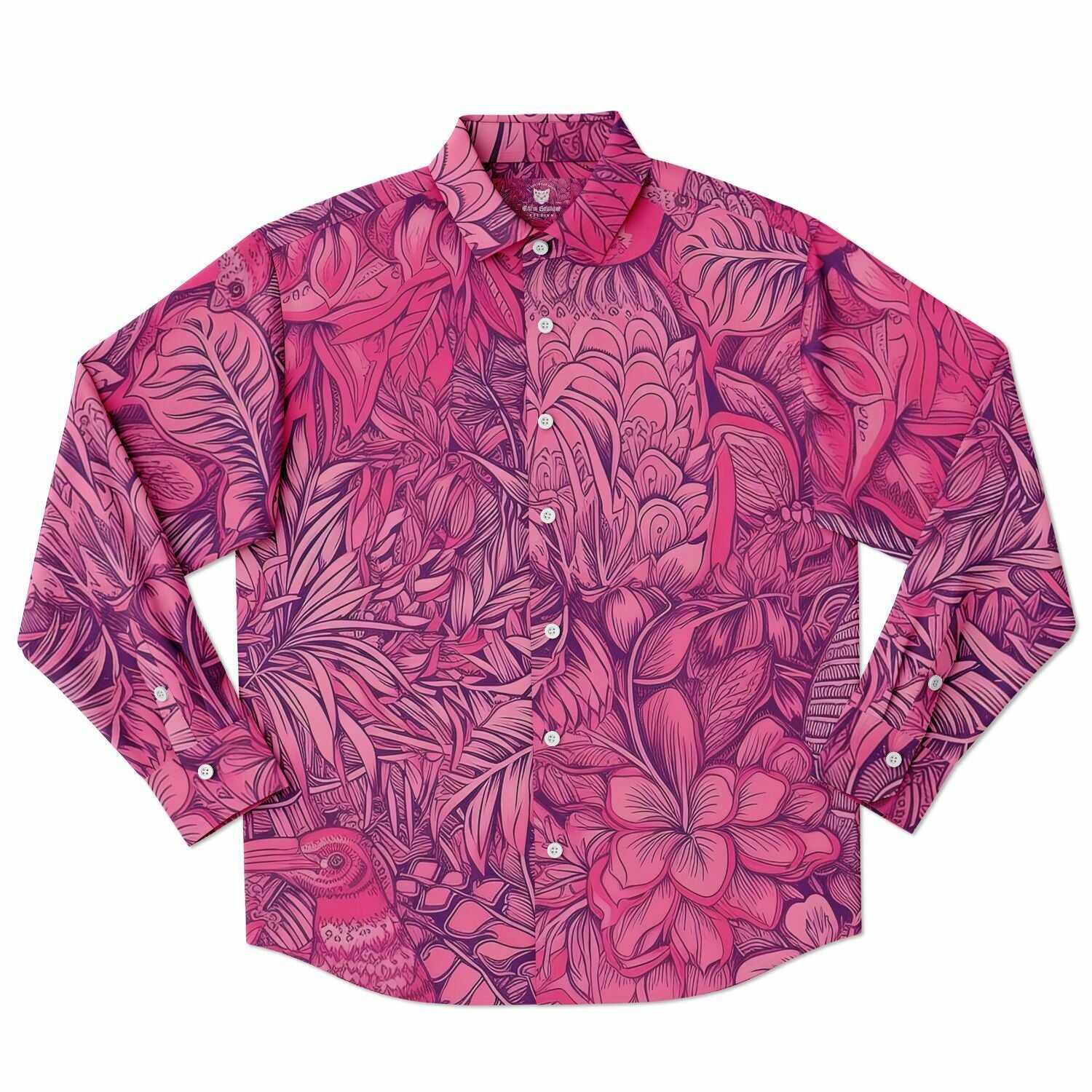 chemise élégante homme à fleurs rose