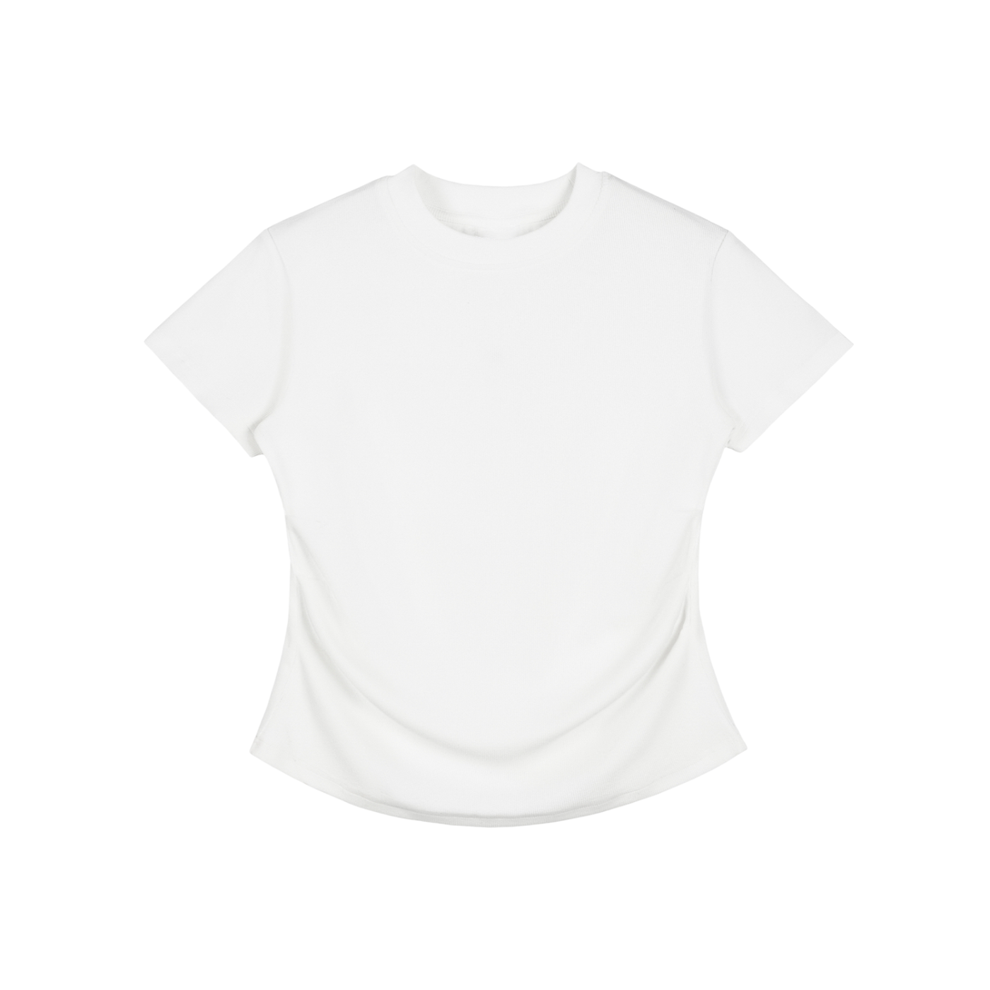 Packshot face du t-shirt ajusté délavé original femme blanc
