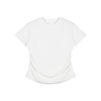 Packshot face du t-shirt ajusté délavé original femme blanc