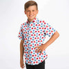Chemise garçon originale blanche et rouge manches courtes