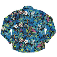 chemise homme fleurs bleu denim