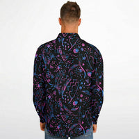 chemise homme chic noire et mauve