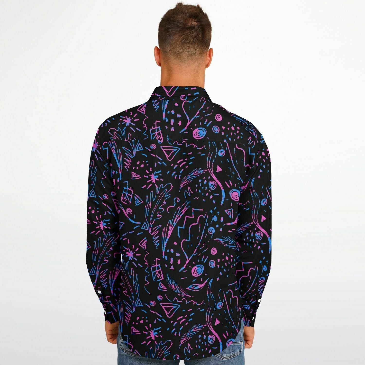 chemise homme chic noire et mauve