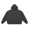 Unisex Leopard Print Waffle Full Zip Hoodie