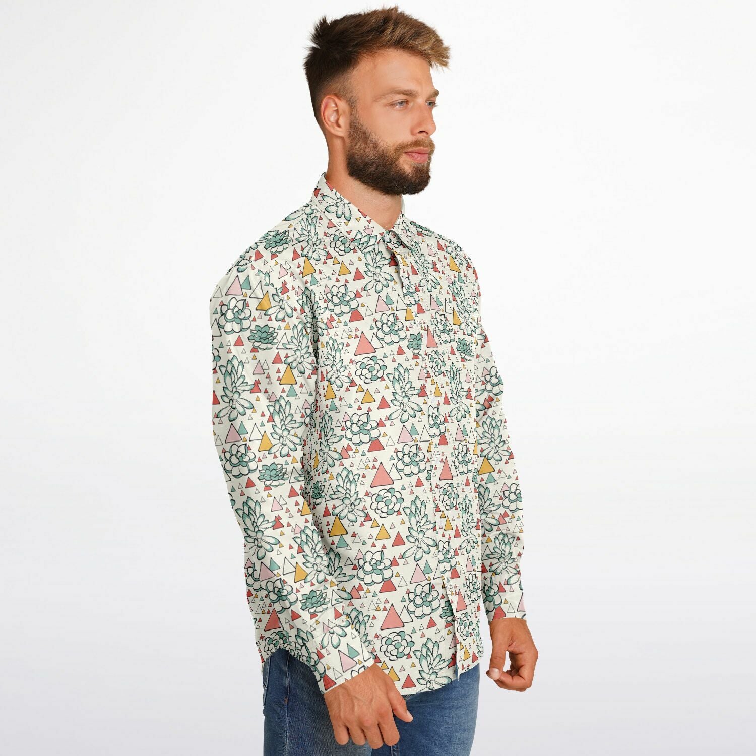 chemise florale pour homme à manches longues