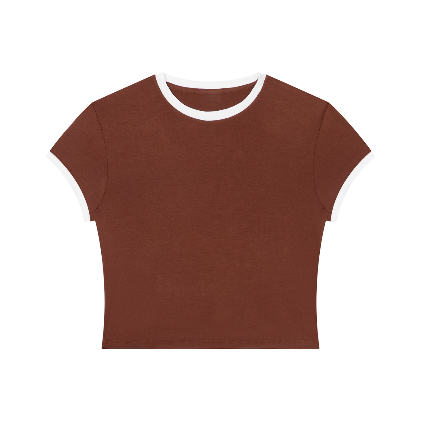 Packshot face du t-shirt ringer original femme rouge / blanc