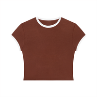 Packshot face du t-shirt ringer original femme rouge / blanc