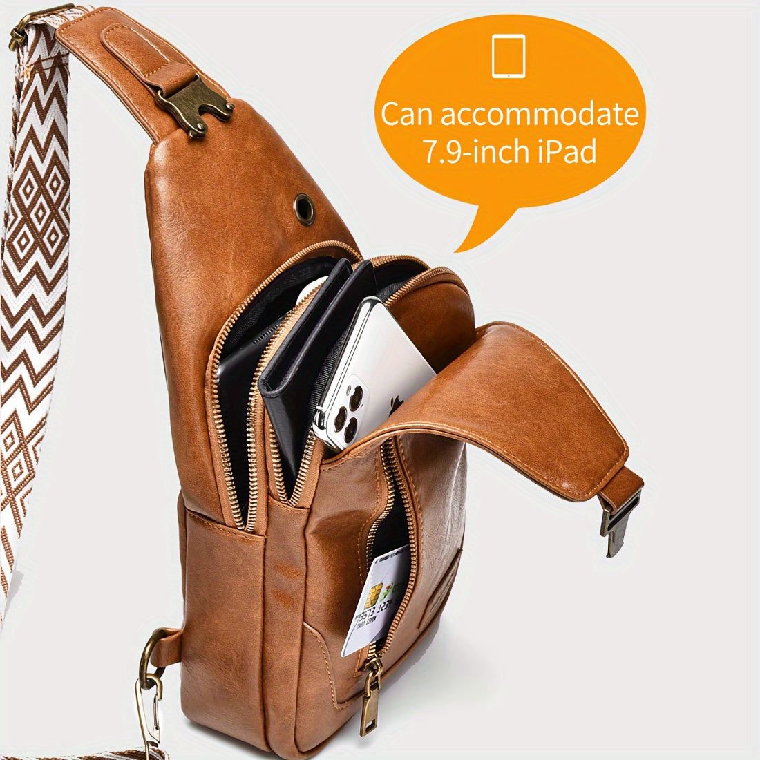 Sac poitrine en cuir vegan avec porte-cartes – vue 4 | CHT'M Boutique