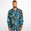 chemise en coton à motifs fleurs bleues