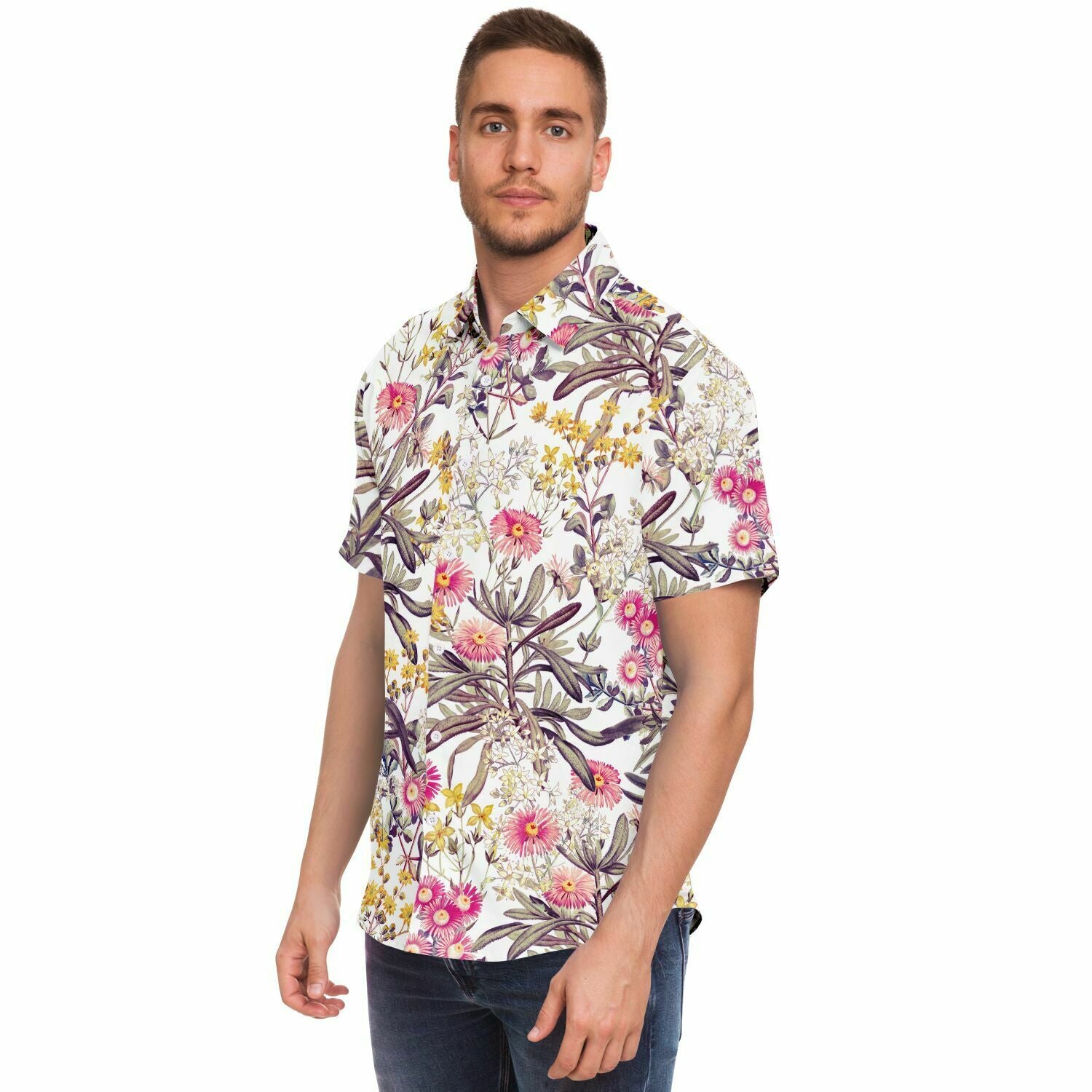 chemise décontractée homme à motifs floraux
