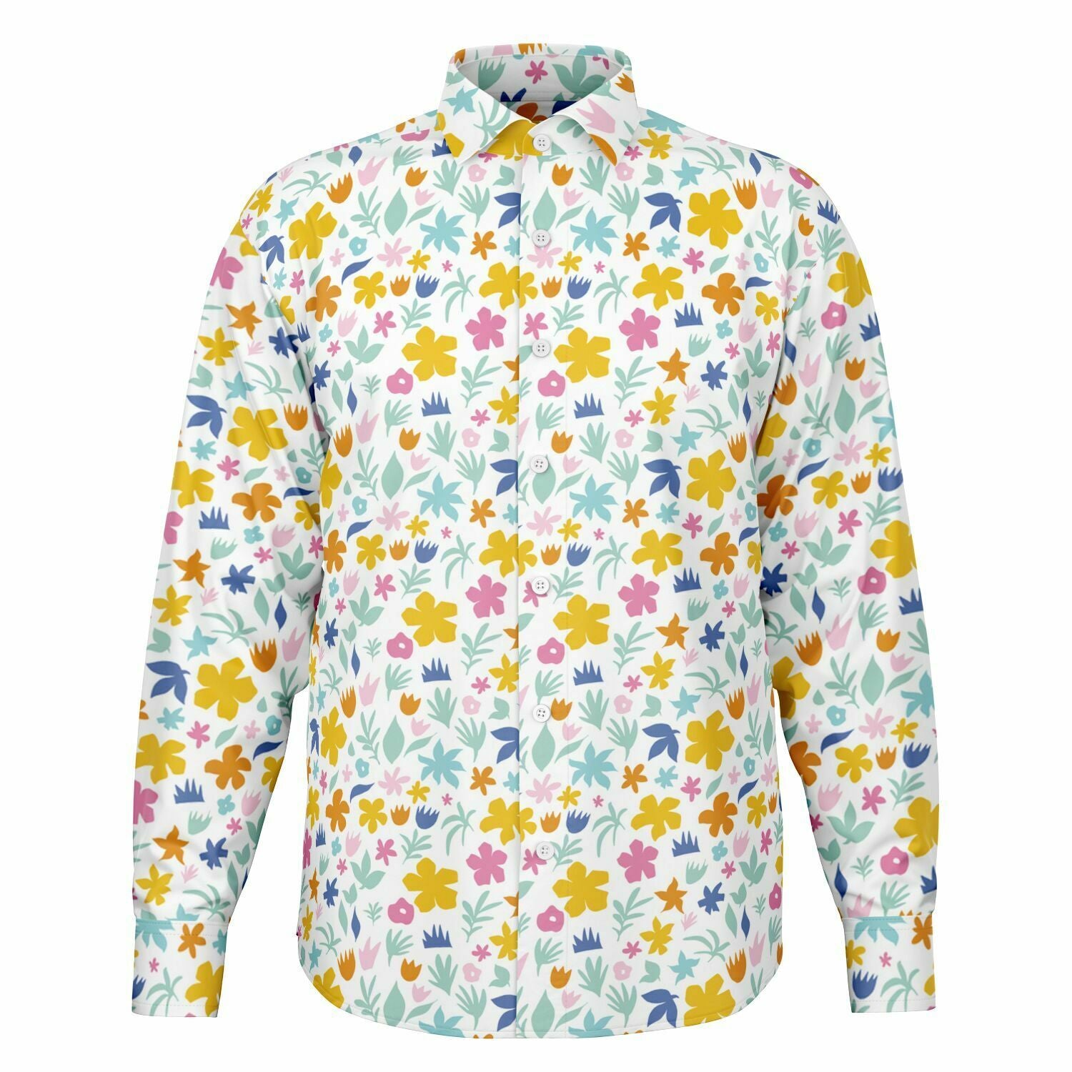 Chemise homme manches longues - Fleurs