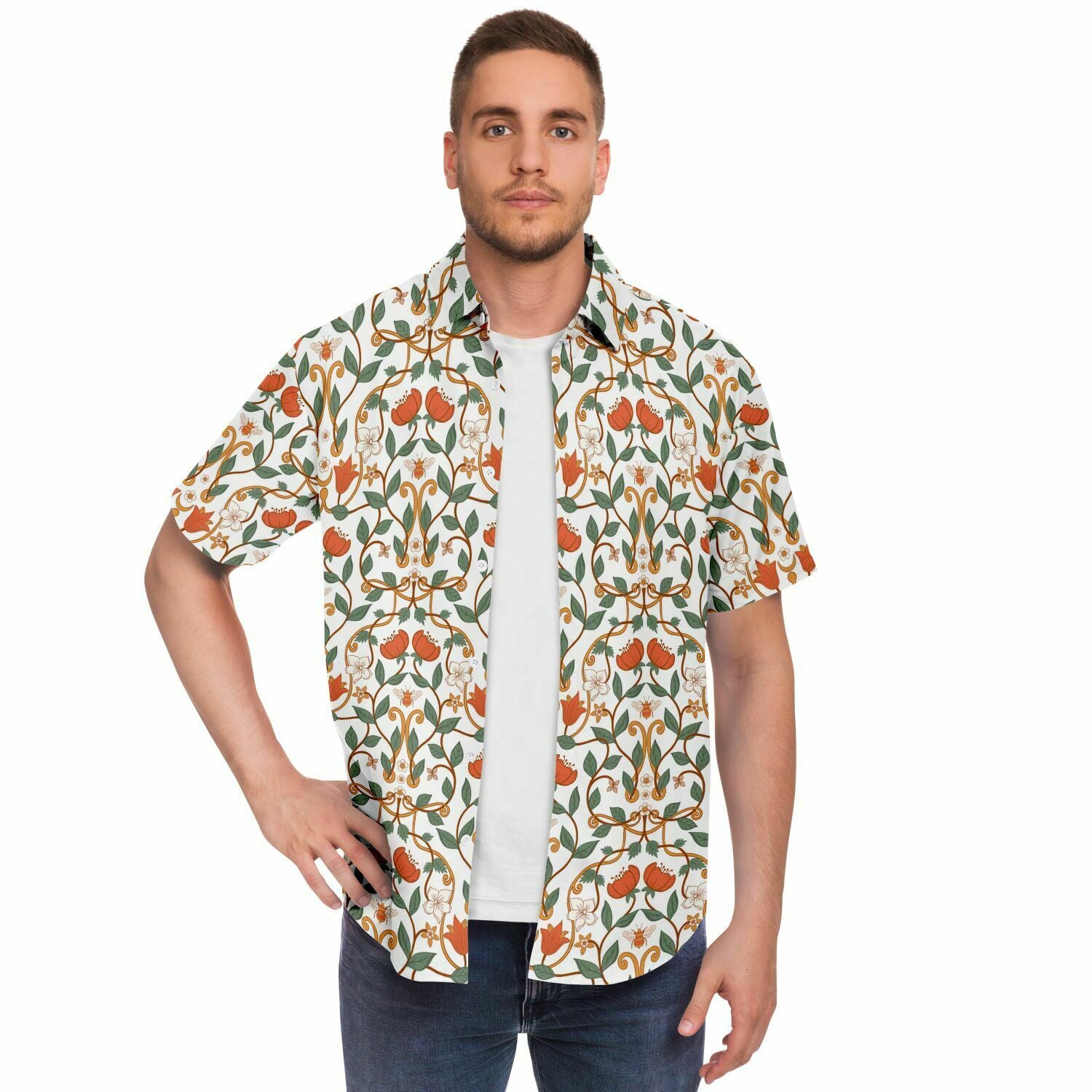 chemise homme style tropical à fleurs