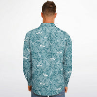 chemise en tissu bleu pour homme manches longues