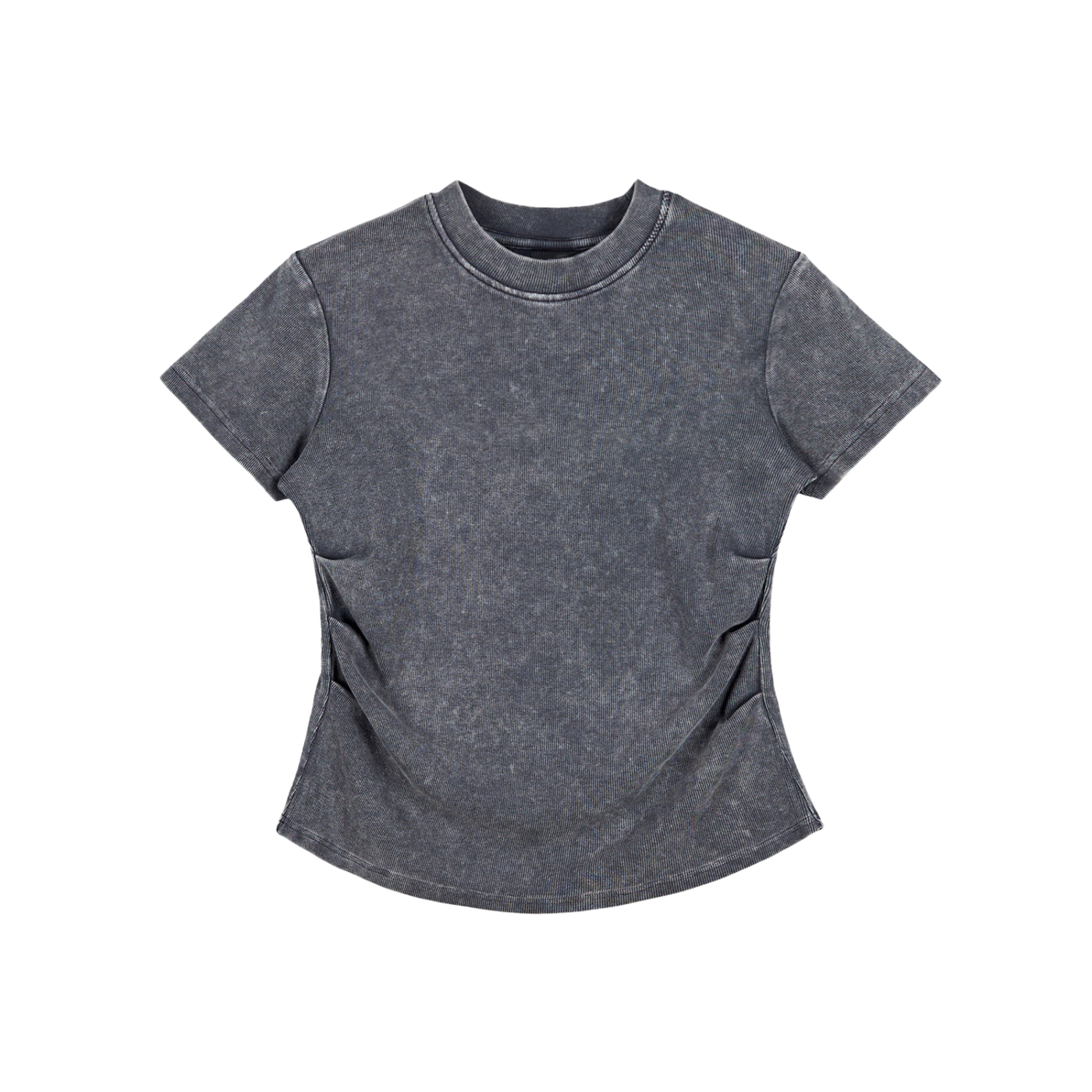 Packshot face du t-shirt ajusté délavé original femme gris délavé
