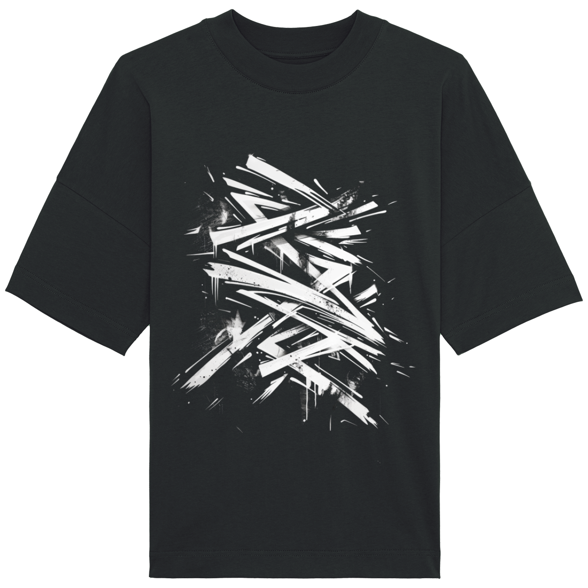 teeshirt oversized homme noir graffiti