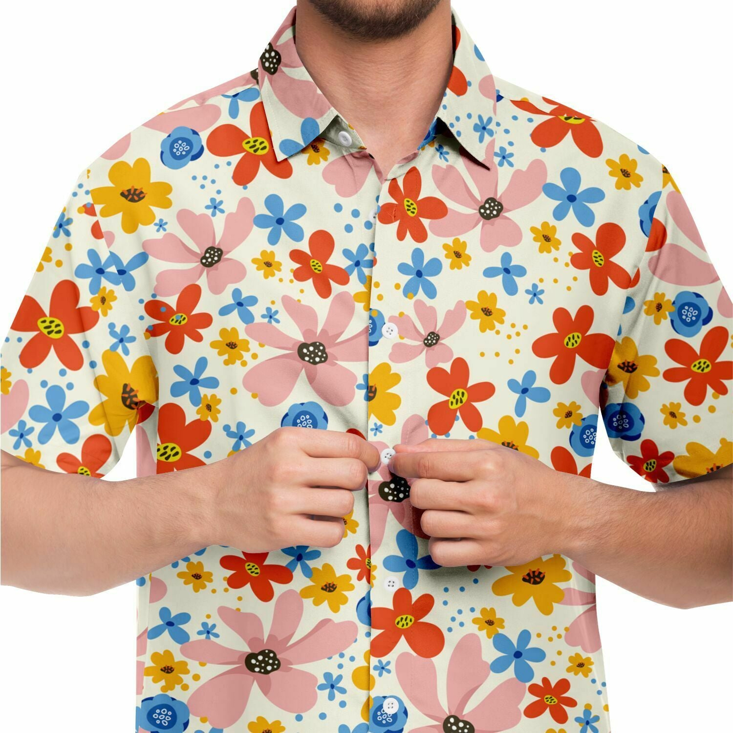 chemise homme à fleurs colorées