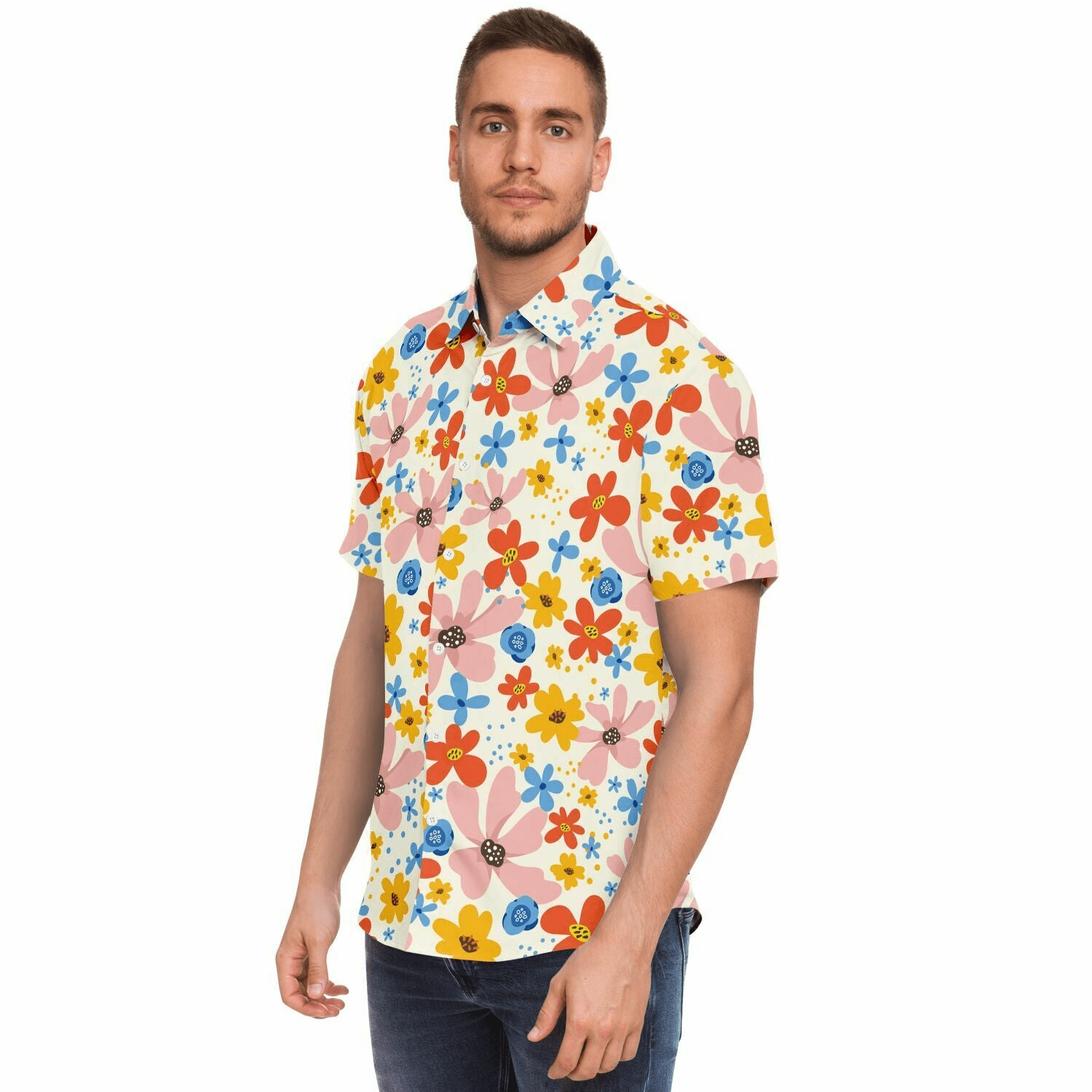 chemise décontractée à fleurs pour homme