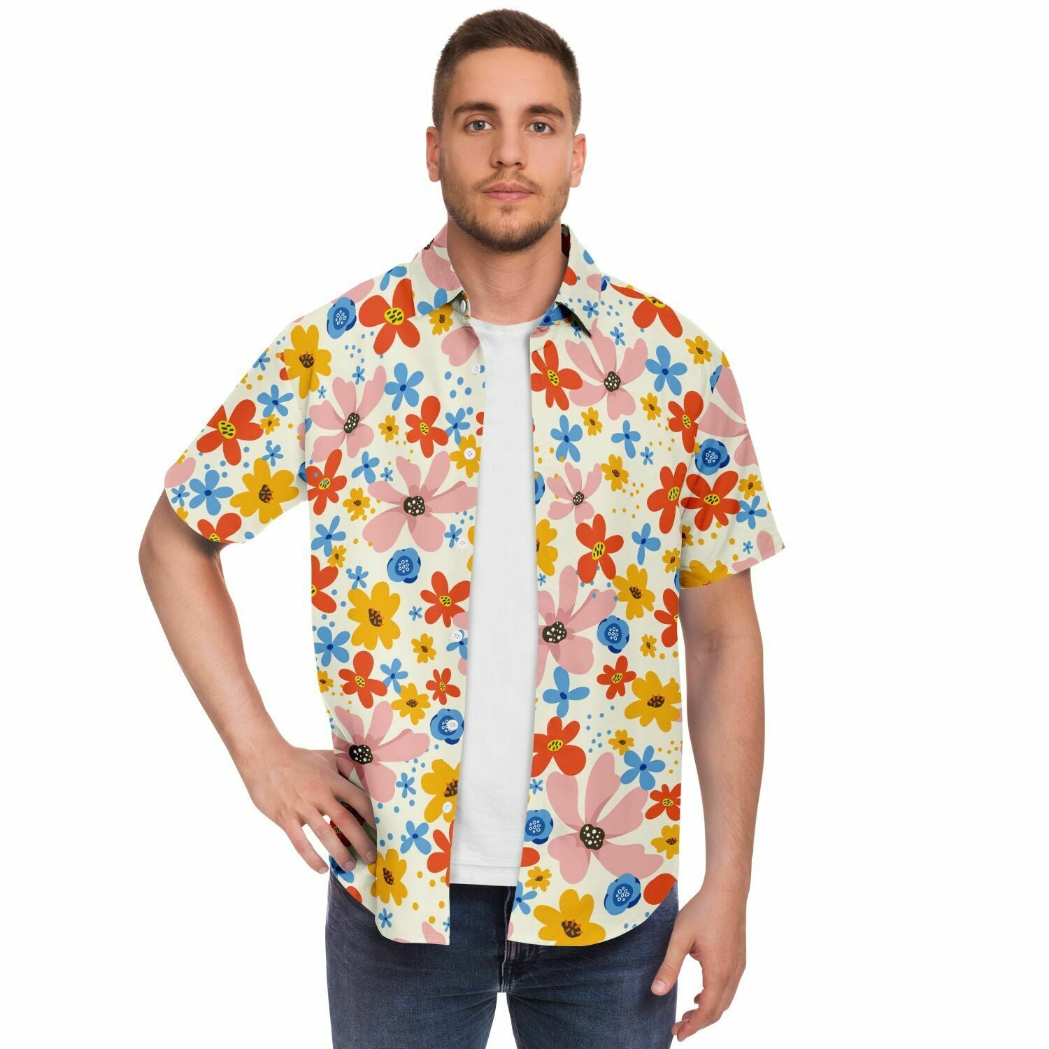 chemise légère à fleurs pour homme