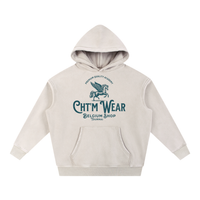 Hoodie oversize délavé CHT'M Wear abricot, vue de face avec le design pégase Belgium Shop Tournai