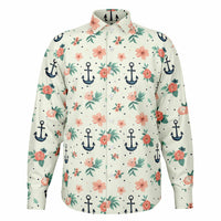 chemise homme encre marine avec motif floral