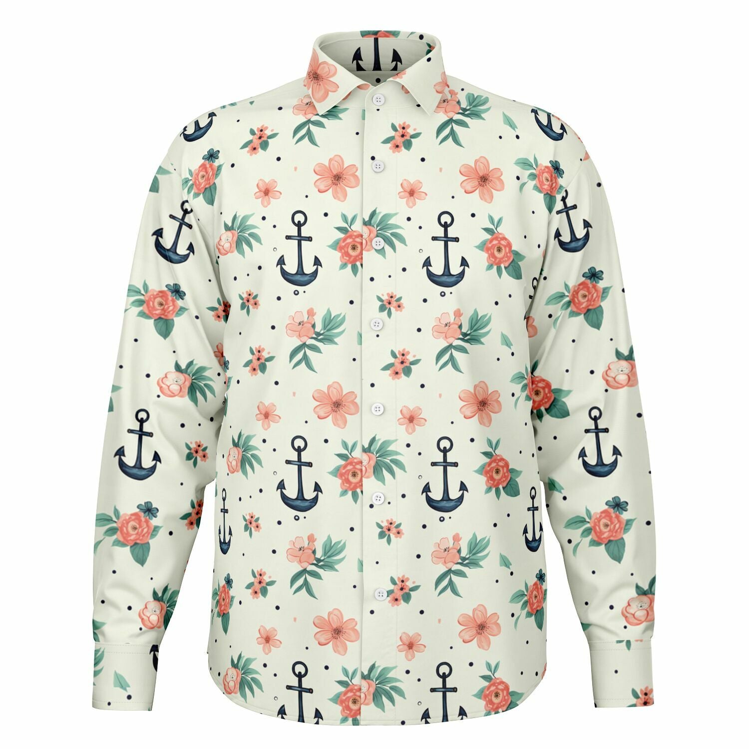 chemise homme encre marine avec motif floral
