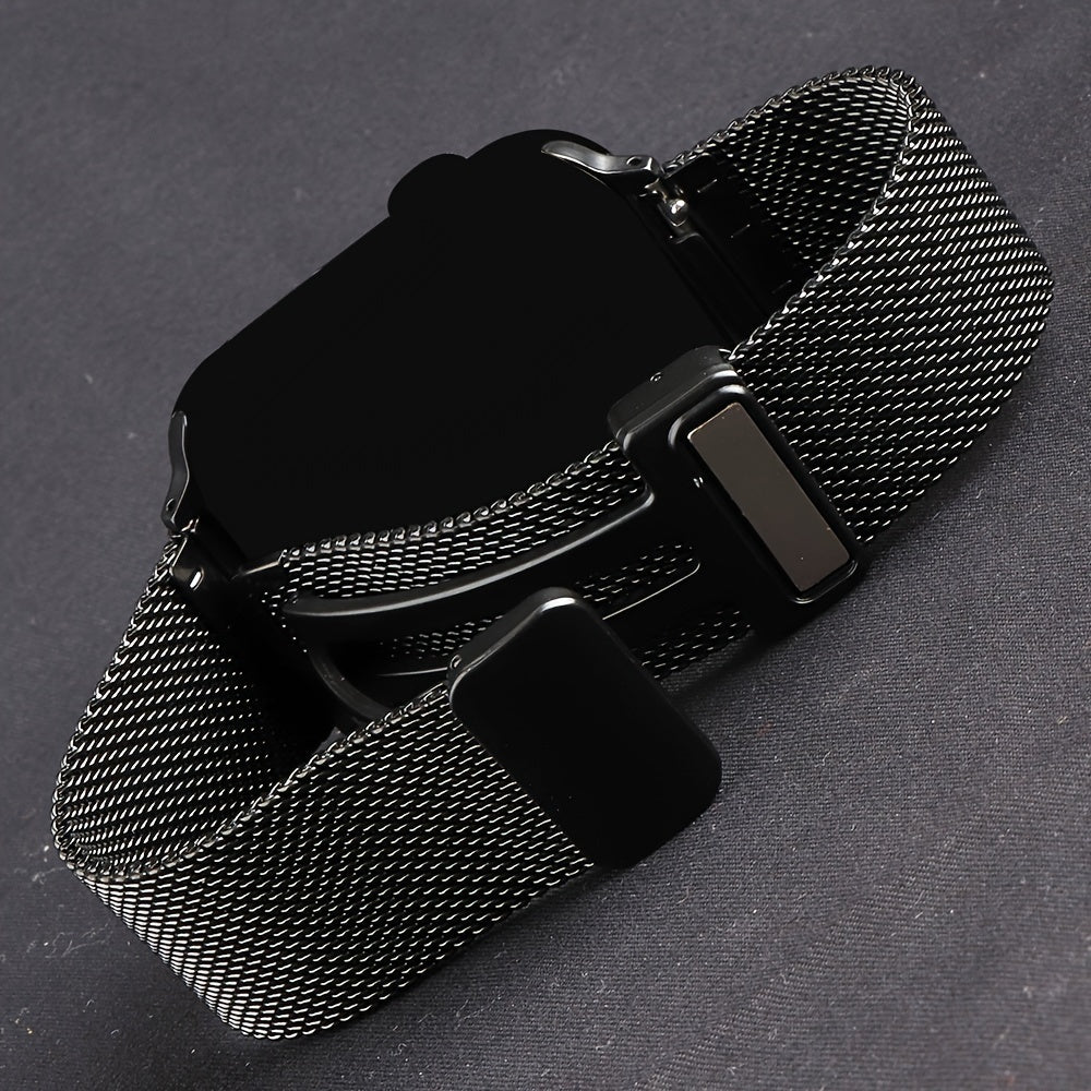 Bracelet Apple Watch milanais magnétique en acier, vue détaillée