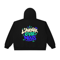 Hoodie zippé Gen Z « L'avenir c'est nous » – gros zip, coupe boxy