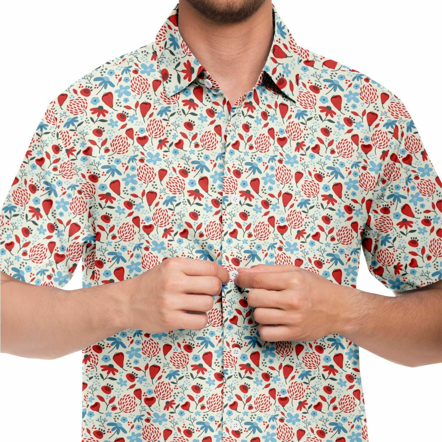 chemise homme estivale à motifs floraux