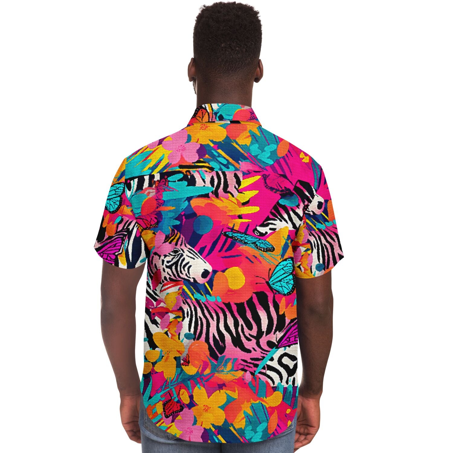 chemise à fleurs tropicale homme manches courtes