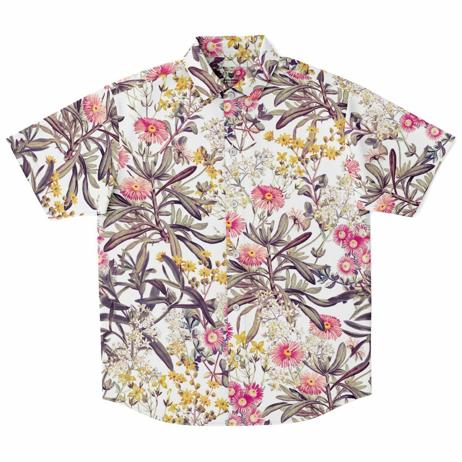 Chemise homme manches courtes à fleurs